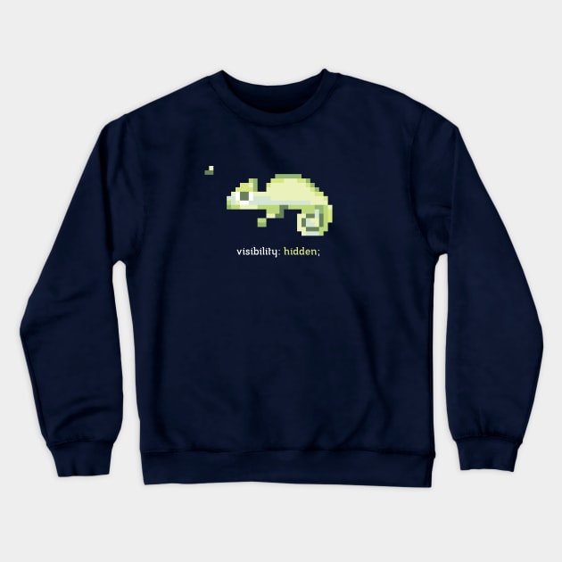 CSS 8-bit Chameleon - Programming Crewneck Sweatshirt by blushingcrow